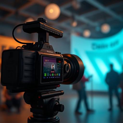 Cámara de cine grabando una escena